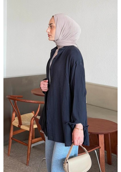 Müslin Tesettür Gömlek Lacivert fiyatları