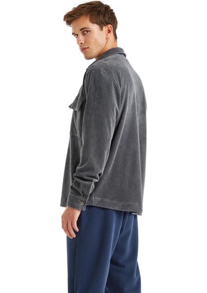 Erkek Uzun Kol Fitilli Kadife Antrasit Gömlek C8T1N6O04 indirimleri