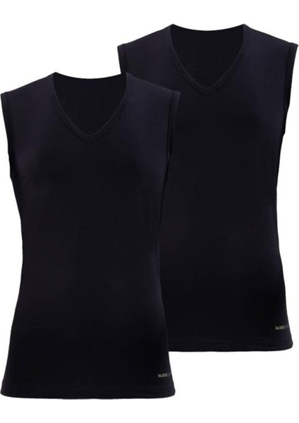 Tender Cotton 2'li V Yaka Siyah Atlet 9677