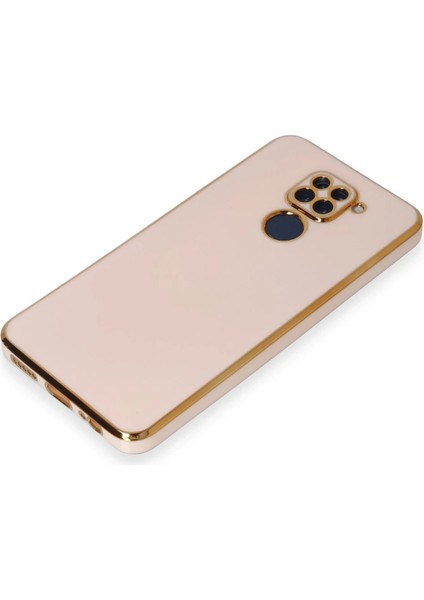 Xiaomi Redmi Note 9 Kılıf Volet Silikon - Pembe Inslm
