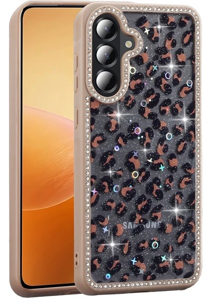 Samsung Galaxy A56 Uyumlu Kılıf Taşlı ve Simli Tasarım Azra Kapak