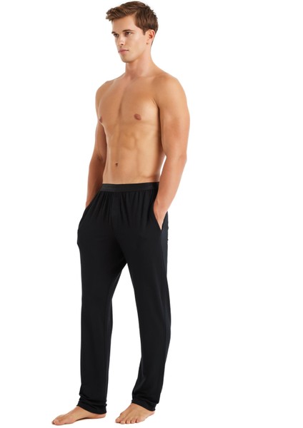 Erkek Siyah Çok Rahat Viskon Tek Alt C0T1N6O04