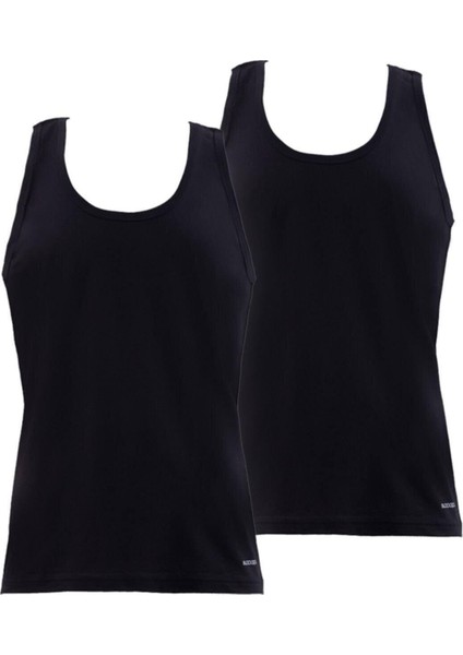 Erkek Siyah Atlet %100 Pamuk 2'Li Paket - BS9225