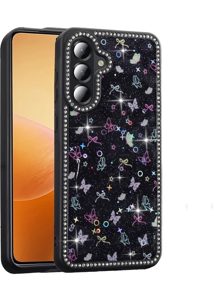 Samsung Galaxy A36 Uyumlu Kılıf Taşlı ve Simli Tasarım Azra Kapak
