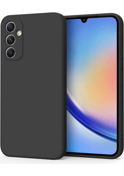 Trend Samsung Galaxy A55 Uyumlu Lansman Liquid Silicone Kılıf Şok Emici Full Kasa Koruma Sağlayan Kılıf (Siyah)