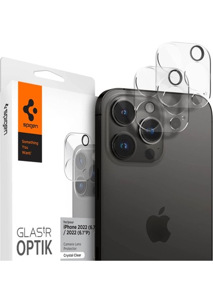 iPhone 16 Pro Max / 16 Pro / 15 Pro Max / 15 Pro / 14 Pro Max / 14 Pro Kamera Lens Camı Koruyucu Glas.tr Optik (2 Adet) Crystal Clear - AGL05228