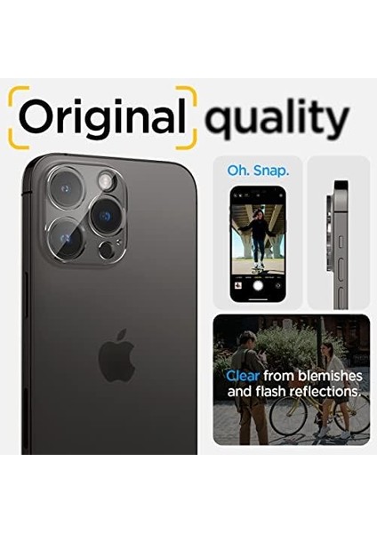 iPhone 16 Pro Max / 16 Pro / 15 Pro Max / 15 Pro / 14 Pro Max / 14 Pro Kamera Lens Camı Koruyucu Glas.tr Optik (2 Adet) Crystal Clear - AGL05228