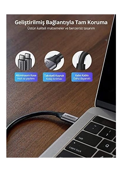USB 3.1 Type-C To Type-C Data ve Şarj Kablosu, 1.5 Metre