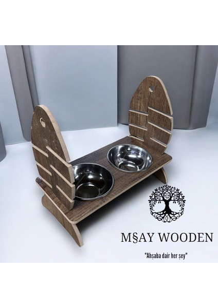 Ahşap Kedi Mama Kabı modelleri