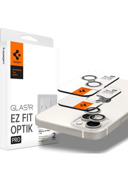 iPhone 15 / 15 Plus / 14 / 14 Plus Kamera Lens Camı Koruyucu Glas.tr Ez Fit Optik Pro (2 Adet) Starlight - AGL05604