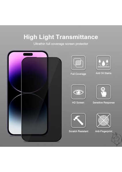 Epro iPhone 14 Pro Max (6.7'') Ile Uyumlu Hayalet Ekran Hizalama Aparatlı ve Takılırken Camın Altında Kesinlikle Toz Bırakmayan Darbelere Karşı Ekstra Güçlü Hayalet Ekran Koruyucu Cam
