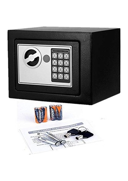 Elektronik Tuşlu Çelik Para Kasası Siyah