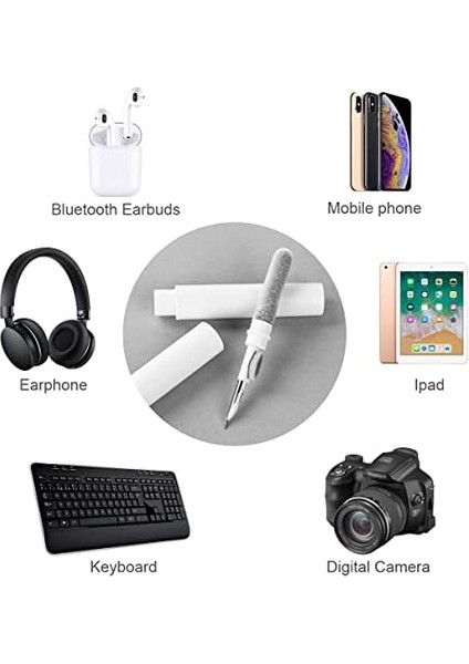 Airpod Temizleme Kiti, Süngerli 3'ü 1 Arada Airpod Temizleyici Kalem, Kablosuz Kulaklıklar Temiz Kalem, Toz Giderme Kulaklıkları Cep Telefonu Için Çok Fonksiyonlu Kulaklık Temizleme Kiti - modelleri