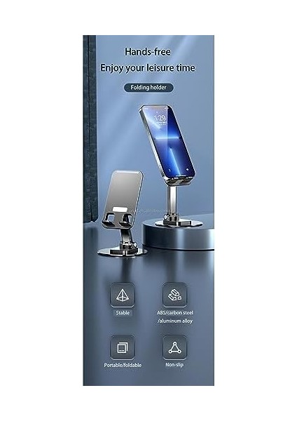 BN69 Masaüstü Telefon Tutucu Döner Tasarımlı Yükselticili Alüminyum Tabanlı