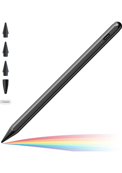 IPAD(2018-2024) Için Stylus Kalem,ipad Pro 11/13 Inç M4,ipad Air 11/13 Inç M2,ipad 10/9/8/7/6,ipad Air 5/4/3,ipad Pro 11/12.9",ipad Mini 6/5 Için Eğim Sensörlü Avuç Içi Reddi Aktif Stylus Kalem