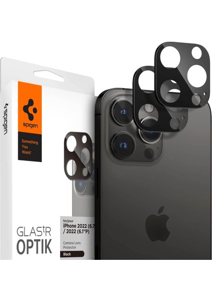 iPhone 16 Pro Max / 16 Pro / 15 Pro Max / 15 Pro / 14 Pro Max / 14 Pro Kamera Lens Camı Koruyucu Glas.tr Optik (2 Adet) Black - AGL05273