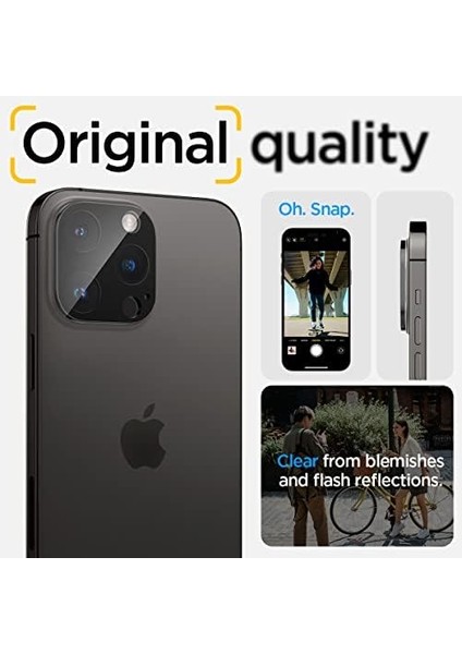 iPhone 16 Pro Max / 16 Pro / 15 Pro Max / 15 Pro / 14 Pro Max / 14 Pro Kamera Lens Camı Koruyucu Glas.tr Optik (2 Adet) Black - AGL05273