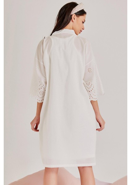 Kadın Ekru Lohusa Gecelik & Sabahlık Takımı 30108 indirimleri