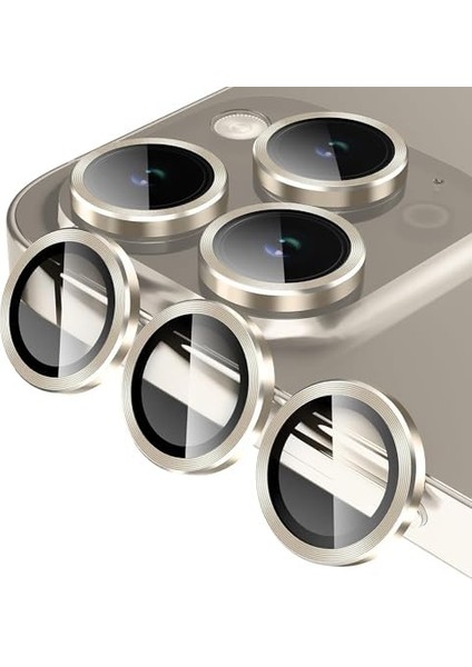 Apple iPhone 15 Pro Max iPhone 15 Pro Için Kamera Lens Koruyucu Kamera Koruyucu Ultra Ince Yüksek Kaliteli Cam Lens Mercek Koruyucu (Naturel Titanyum) fırsatları
