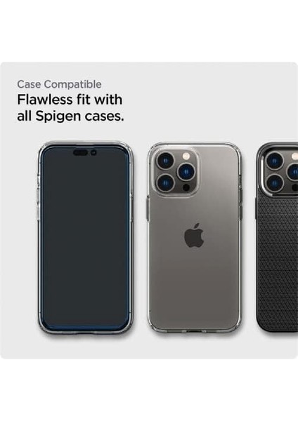iPhone 14 Pro Cam Ekran Koruyucu Tam Kaplayan Glas.tr Slim Full Cover Black - AGL05221 modelleri