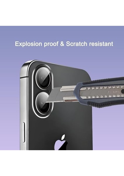 Trend iPhone 16 ve 16 Plus Uyumlu Full Kamera Lens Koruyucu Temperli Cam Kamera Koruyucu 9h Sertlik Hd Şeffaf Kamera Lens Kapağı Cam Film fırsatları