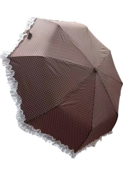 TK-3665 Katlanır Otomatik Şemsiye 8 Telli Desenli Fırfırlı modelleri