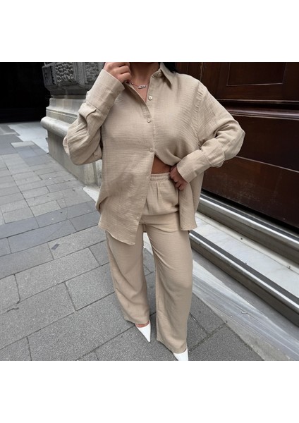 Müslin Gömlekli Pantalon Takım
