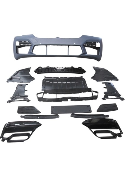 Bmw 5 Seri G30 20/22 Ön Tampon Gri̇ (Izgaralı/si̇s Kapaklı/sensör Deli̇kli̇) (F90/M5/LCI)