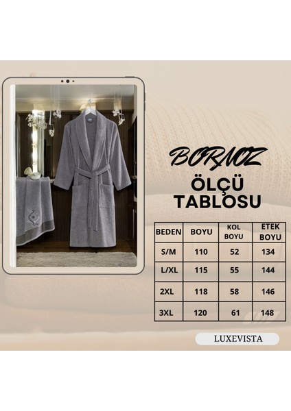 Zena Antrasit Havlulu Bornoz
