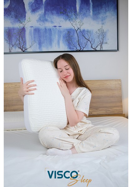 Visco Yastık Ergonomik Yastık Fiore Doğal Viskon Kılıflı Yastık 65 x 40 x 14 cm modelleri