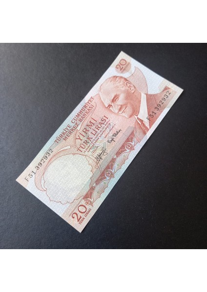 39963685477F59333A 6.emisyon 3.tertip F51 Serisi Çil 20LIRA Eski Kağıt Para
