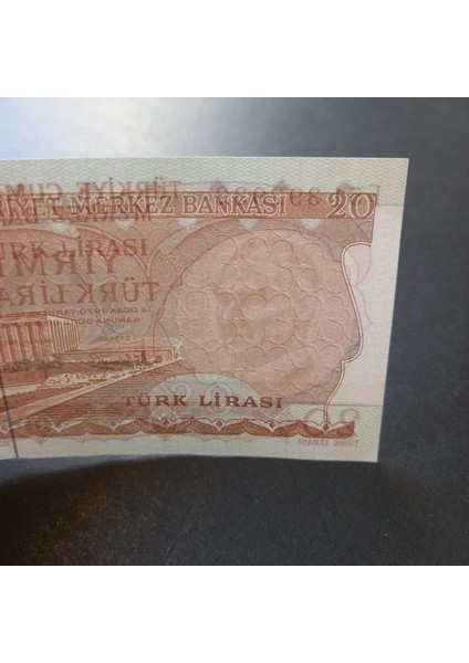 39963685477F59333A 6.emisyon 3.tertip F51 Serisi Çil 20LIRA Eski Kağıt Para