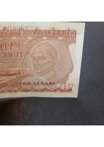 39963685477F34F74A 6.emisyon 3.tertip G59 Serisi Çil 20LIRA Eski Kağıt Para