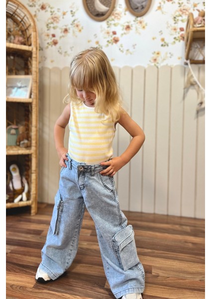 Fitilli Kız Çocuk Kolsuz Bluz Sarı modelleri