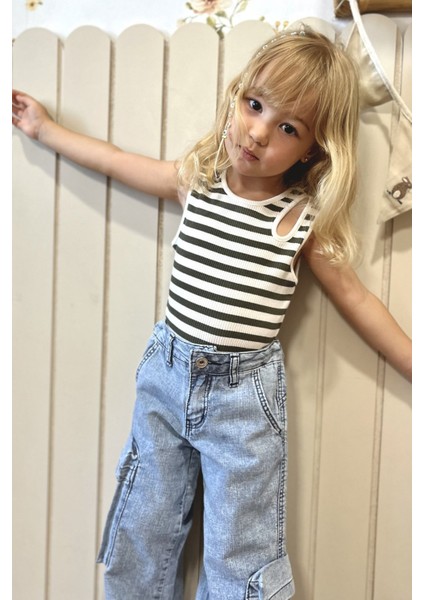 Fitilli Kız Çocuk Kolsuz Bluz Yeşil fiyatları