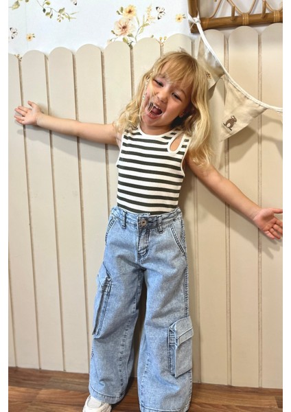 Fitilli Kız Çocuk Kolsuz Bluz Yeşil modelleri