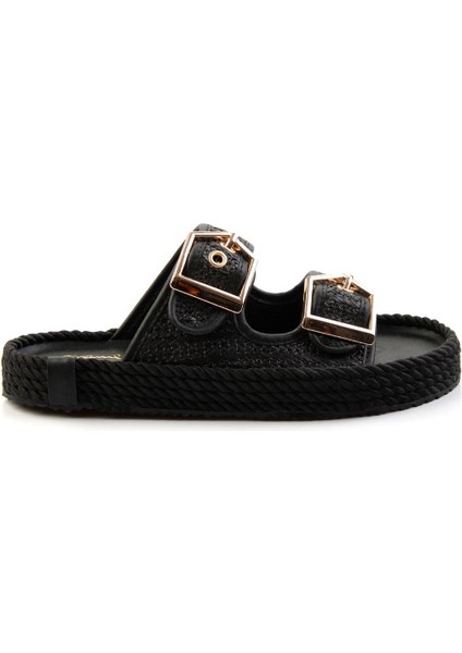 Siyah Leather Kadın Terlik K04553030028