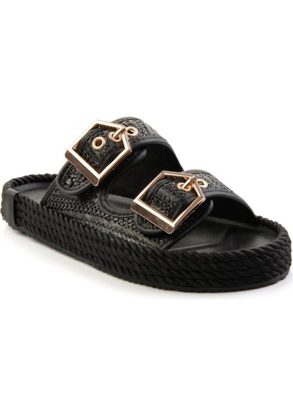 Siyah Leather Kadın Terlik K04553030028