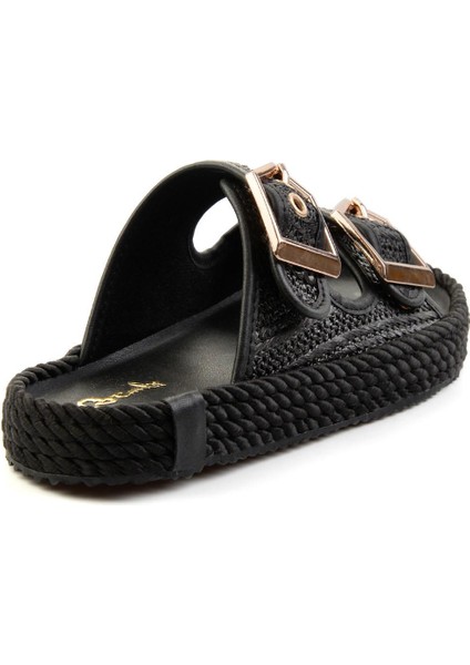 Siyah Leather Kadın Terlik K04553030028