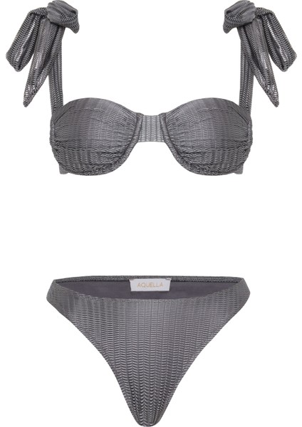 Balenli Antrasit Bikini Takım
