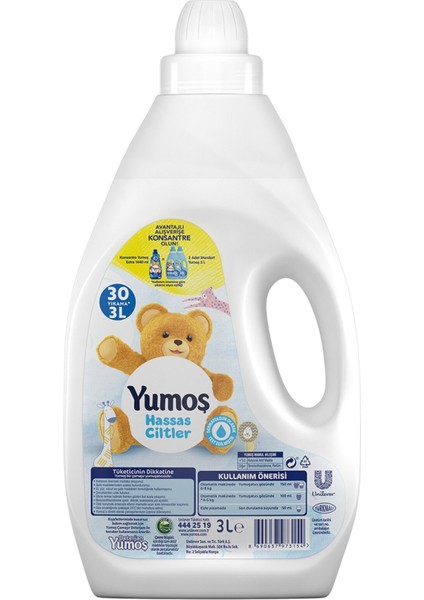 Yumuşatıcı Hassas Ciltler Için 3000 ml 30 Yıkama