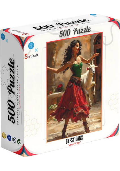 500 Parça Puzzle Gypsy Dans Kırmızı Etekli Kadın