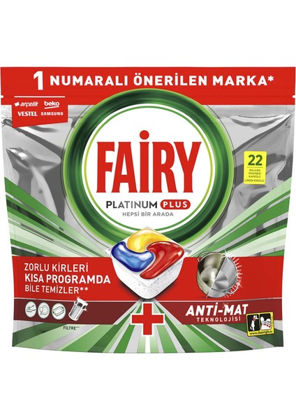 Platinum Plus 22 Yıkama Bulaşık Makinesi Deterjanı Kapsülü