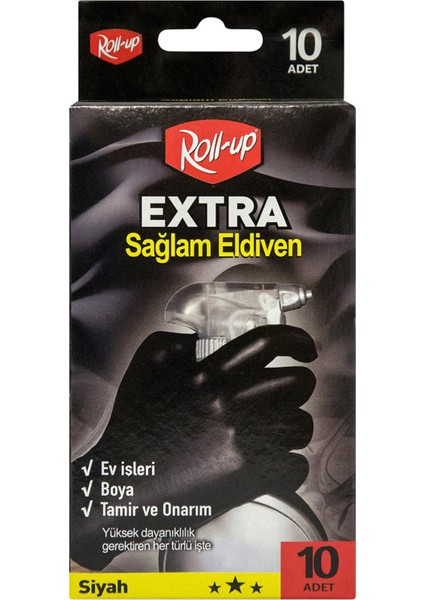 Pudrasız Ekstra Sağlam Nitril Eldiven 10'lu