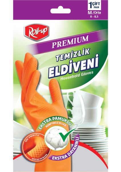 Roll- Up Premium Temizlik Eldiveni Medium