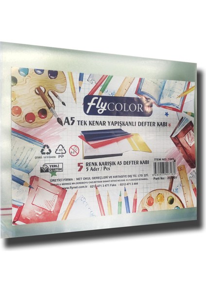 A5 Yağışkanlı Hazır Defter Kabı 5'li