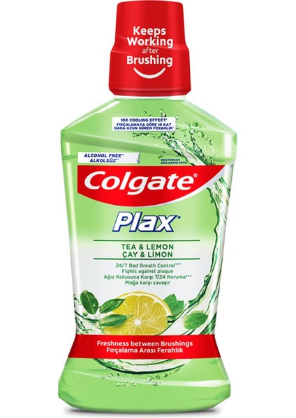Plax Çay ve Limon Ağız Bakım Suyu 500 ml