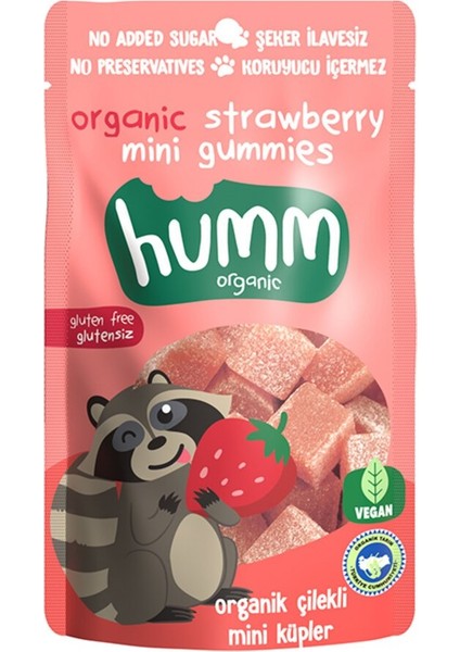 Organic Organik Glutensiz Çilekli Mini Küpler 30G
