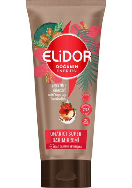 Onarıcı Süper Saç Bakım Kremi Argan Yağı ve Hibiskus Özü 170 ml