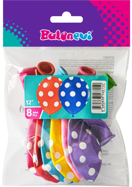 Çepeçevre Puantiye Baskılı 12" Balonlar 8